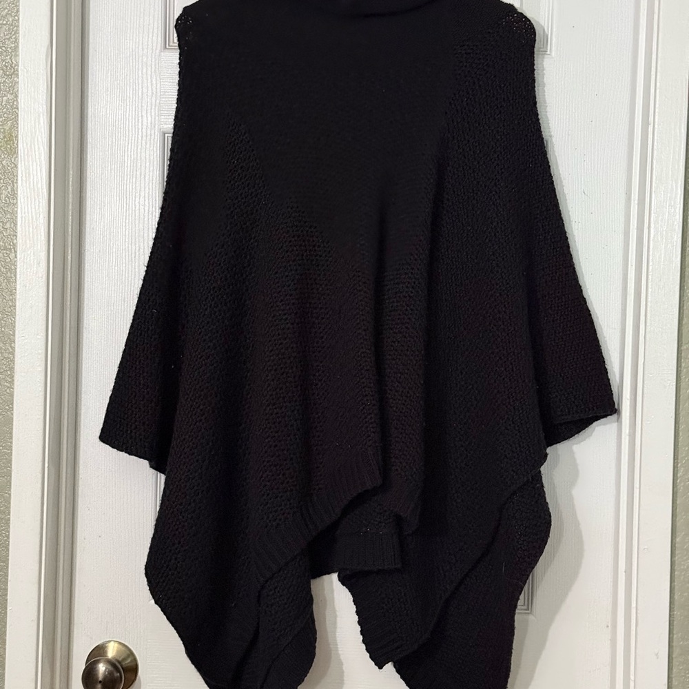 Torrid Black Asymmetrical Knit Poncho